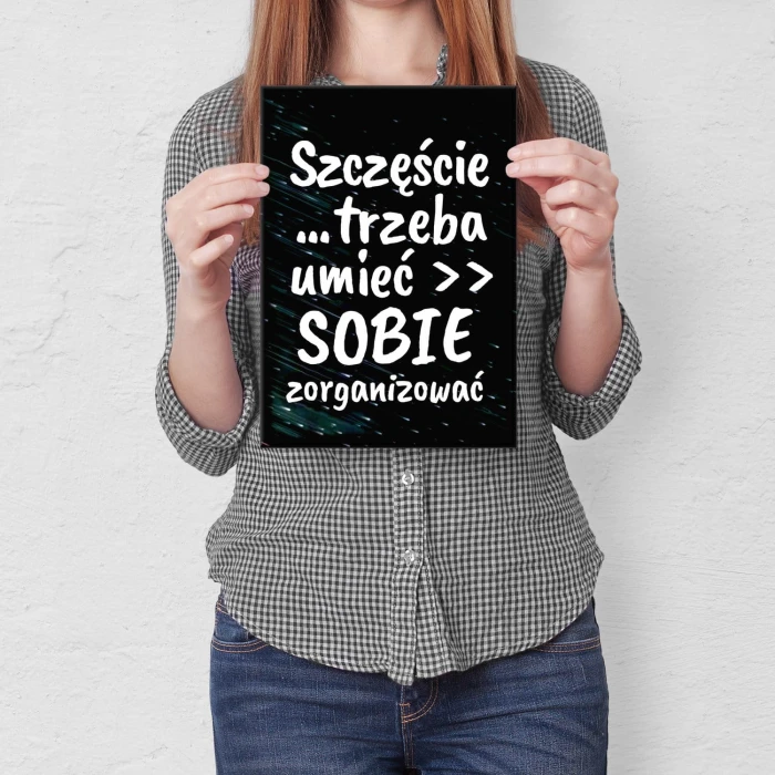 Plakat metalowy Szczęście Prezent