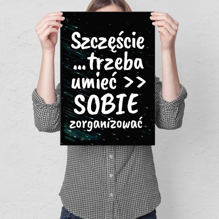 Plakat metalowy Szczęście Prezent