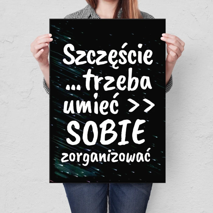 Plakat metalowy Szczęście Prezent