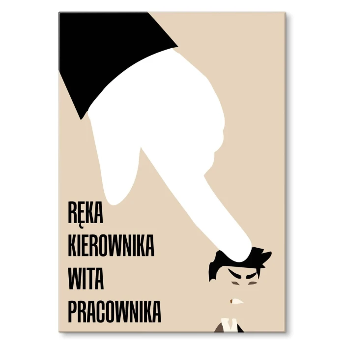 Plakat metalowy Ręka kierownika wita Prezent