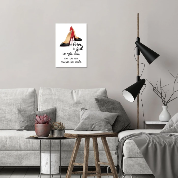Plakat metalowy Czerwone szpilki Prezent