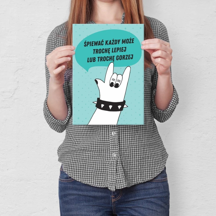 Plakat metalowy Śpiewać każdy może Prezent