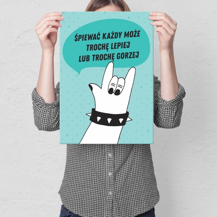 Plakat metalowy Śpiewać każdy może Prezent