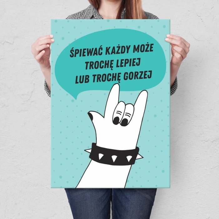 Plakat metalowy Śpiewać każdy może Prezent
