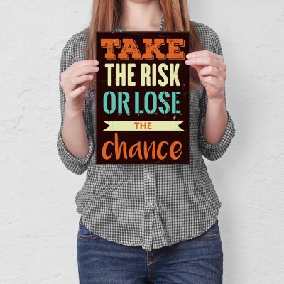 Plakat metalowy Take the risk Prezent