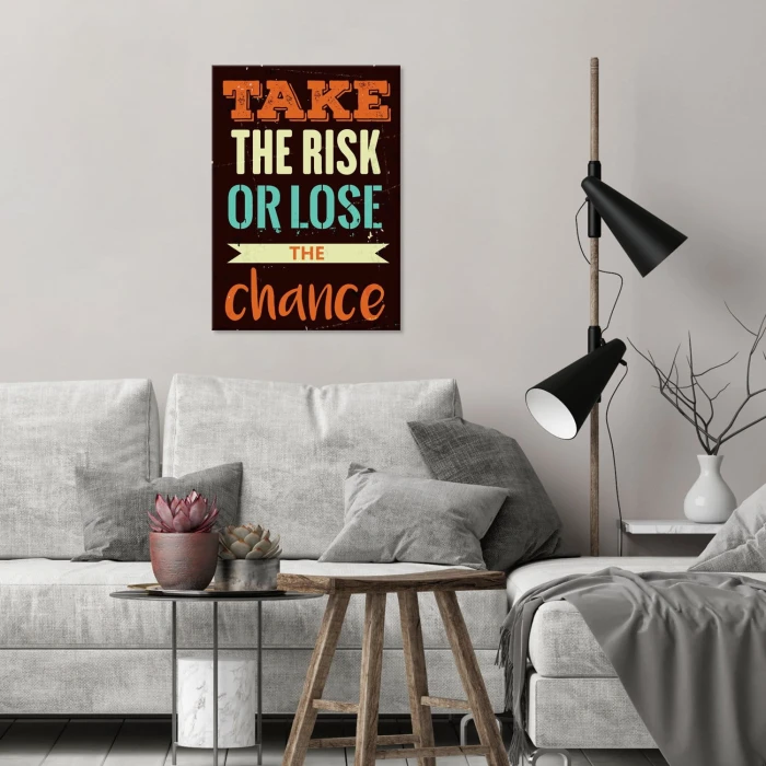 Plakat metalowy Take the risk Prezent