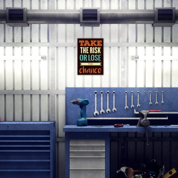 Plakat metalowy Take the risk Prezent