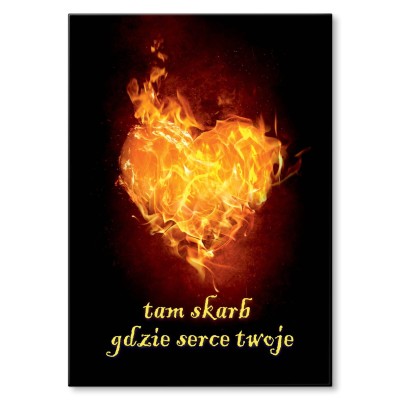 Plakat metalowy Tam skarb gdzie serce Prezent
