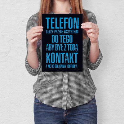 Plakat metalowy Telefon służy do... Prezent