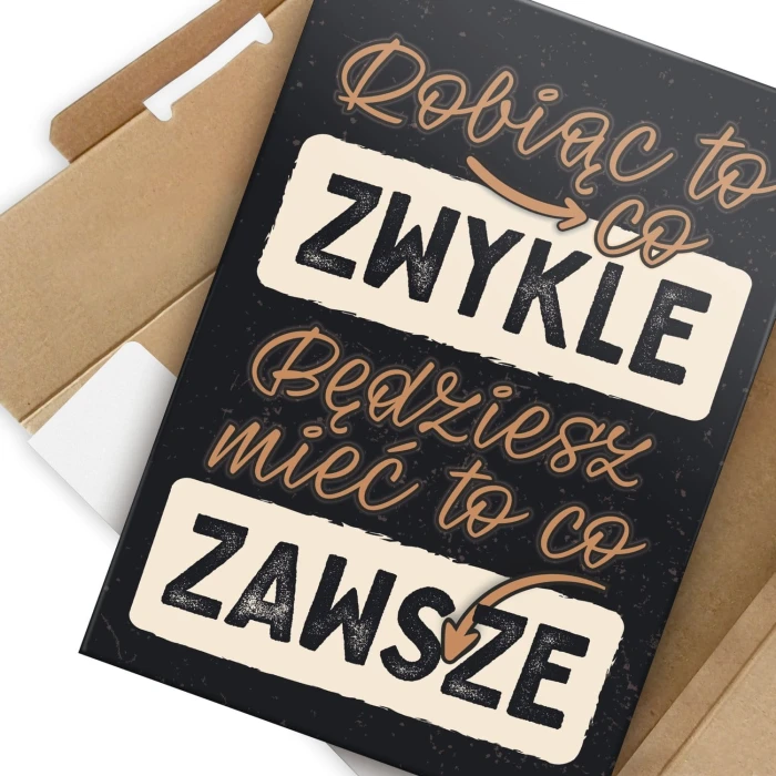 Plakat metalowy Robiąc to co zwykle Prezent