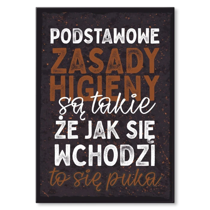 Plakat metalowy Podstawowe zasady higieny Prezent