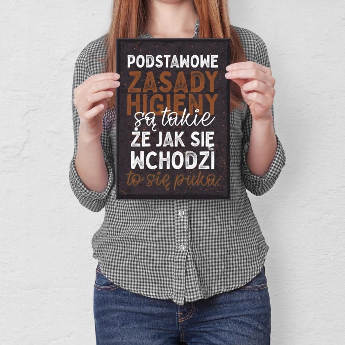 Plakat metalowy Podstawowe zasady higieny Prezent