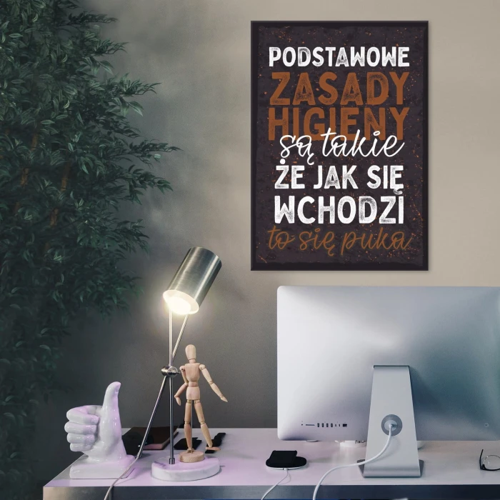 Plakat metalowy Podstawowe zasady higieny Prezent