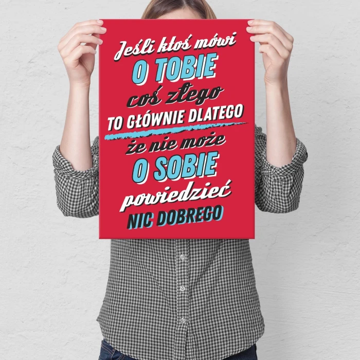 Plakat metalowy Ktoś mówi coś złego Prezent