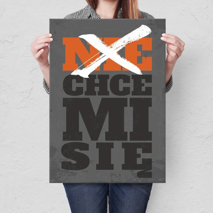 Plakat metalowy Nie chce mi się Prezent