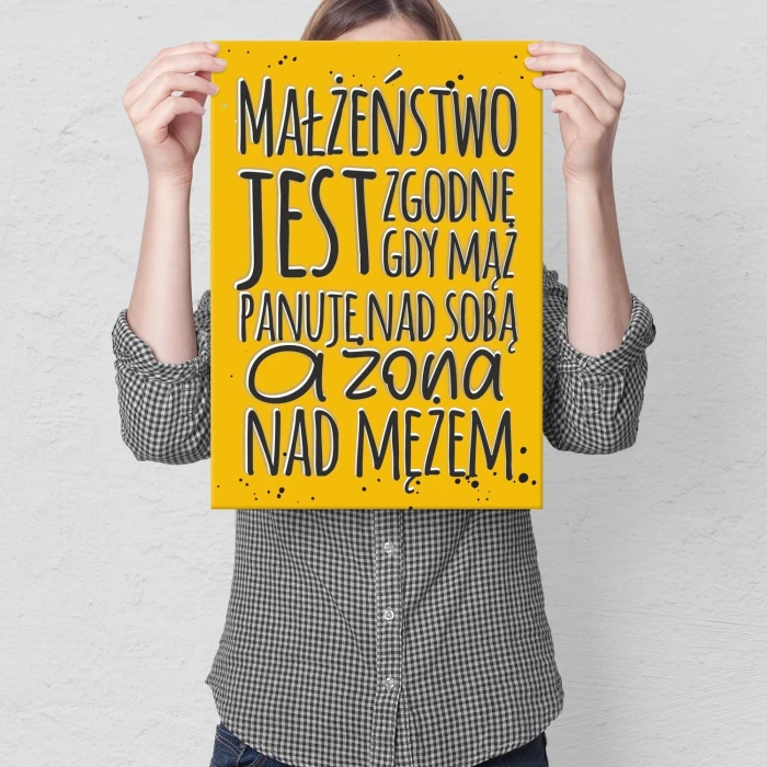 Plakat metalowy Małżeństwo jest zgodne Prezent