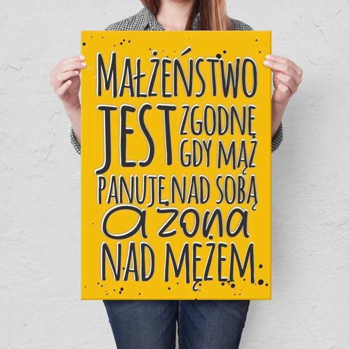 Plakat metalowy Małżeństwo jest zgodne Prezent