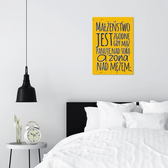 Plakat metalowy Małżeństwo jest zgodne Prezent