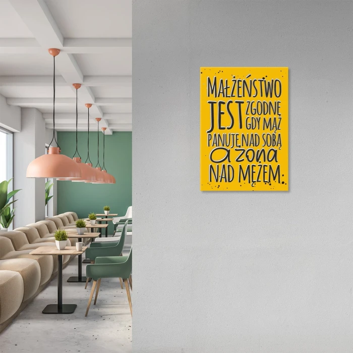 Plakat metalowy Małżeństwo jest zgodne Prezent