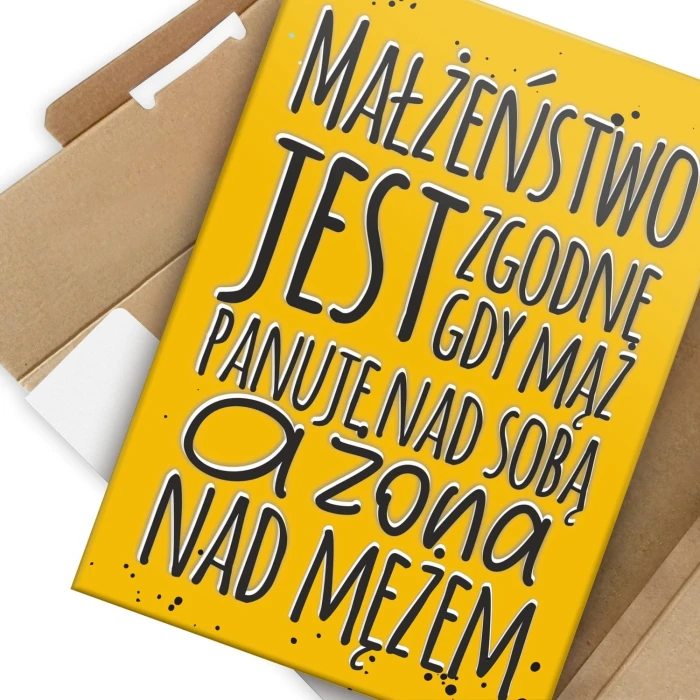 Plakat metalowy Małżeństwo jest zgodne Prezent