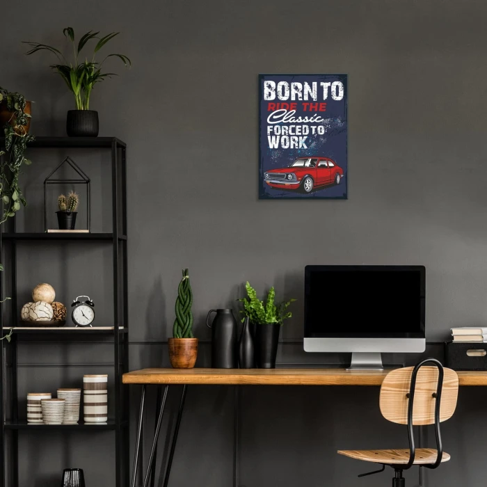 Plakat metalowy Born to ride the classic Prezent