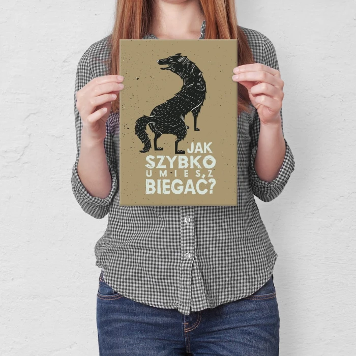Plakat metalowy jak szybko biegasz Prezent