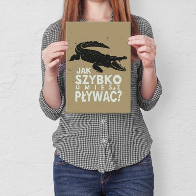 Plakat metalowy jak szybko pływasz Prezent