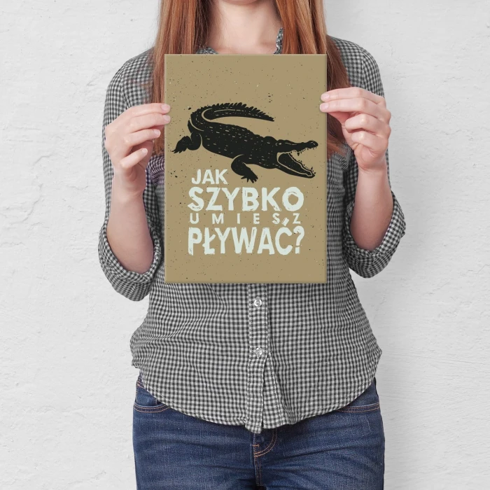 Plakat metalowy jak szybko pływasz Prezent