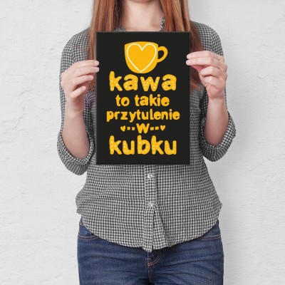Plakat metalowy Przytulenie w kubku Prezent