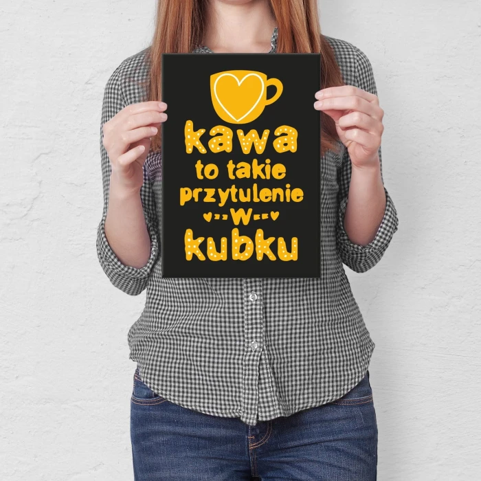 Plakat metalowy Przytulenie w kubku Prezent