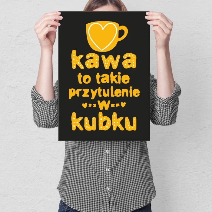 Plakat metalowy Przytulenie w kubku Prezent