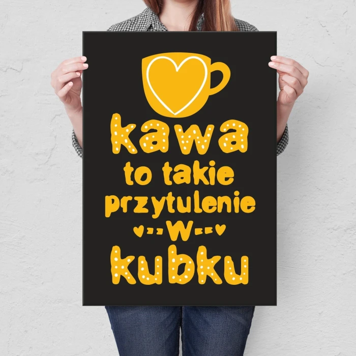 Plakat metalowy Przytulenie w kubku Prezent