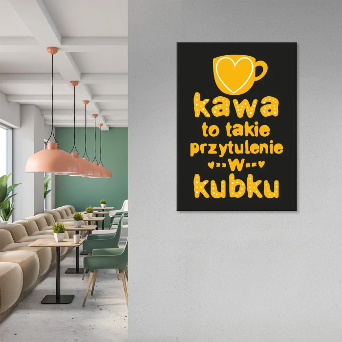 Plakat metalowy Przytulenie w kubku Prezent