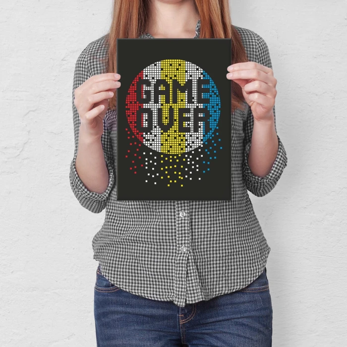 Plakat metalowy Game Over Prezent