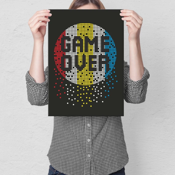 Plakat metalowy Game Over Prezent