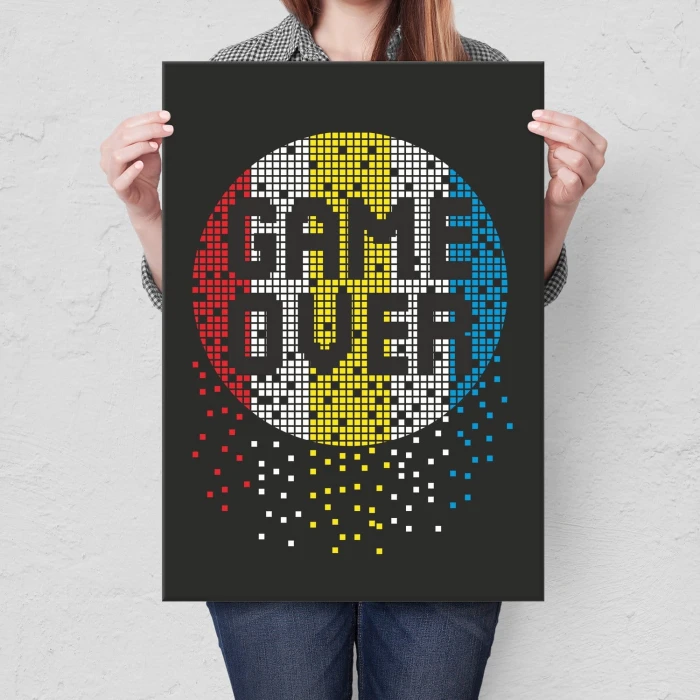 Plakat metalowy Game Over Prezent