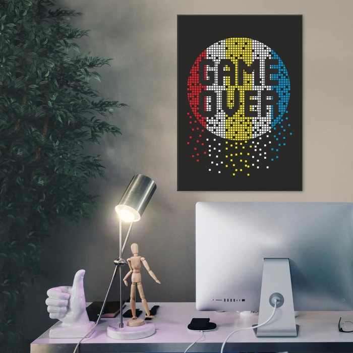 Plakat metalowy Game Over Prezent