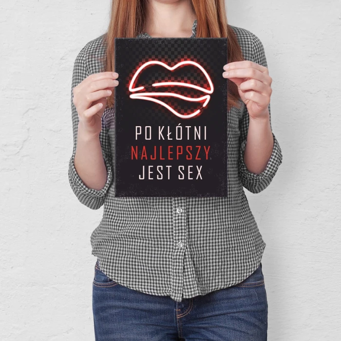 Plakat metalowy Po kłótni najlepszy jest sex Prezent