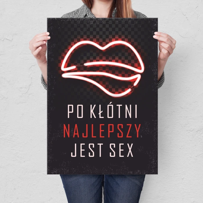 Plakat metalowy Po kłótni najlepszy jest sex Prezent