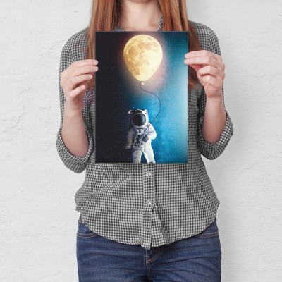 Plakat metalowy astronauta z balonikiem Prezent