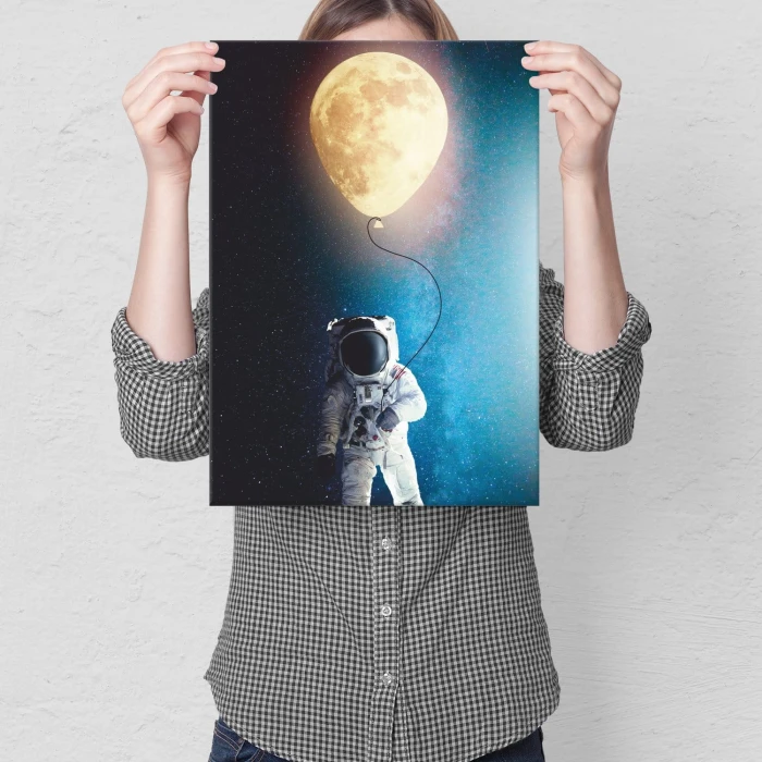 Plakat metalowy astronauta z balonikiem Prezent