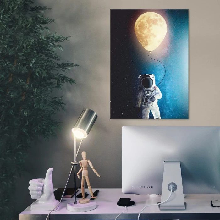 Plakat metalowy astronauta z balonikiem Prezent