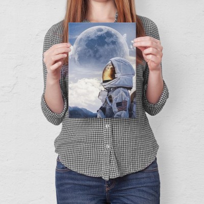 Plakat metalowy astronauta Prezent