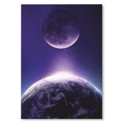Plakat metalowy Księżyc i Ziemia Prezent