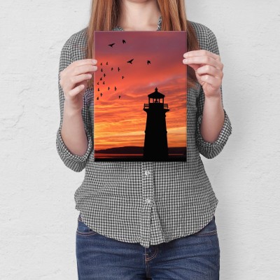 Plakat metalowy Zachód słońca nad morzem Prezent