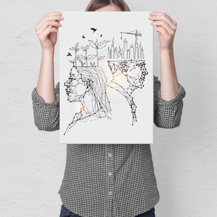 Plakat metalowy Geometryczna para Prezent