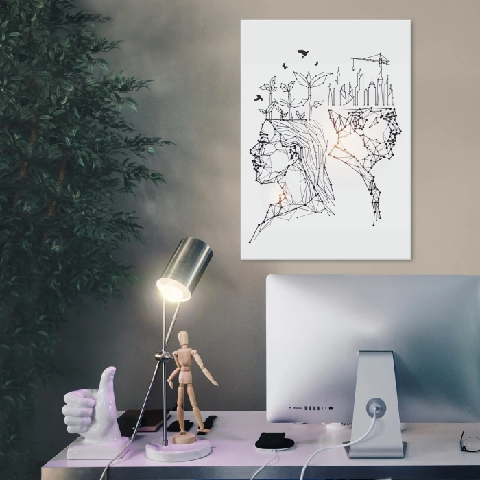 Plakat metalowy Geometryczna para Prezent
