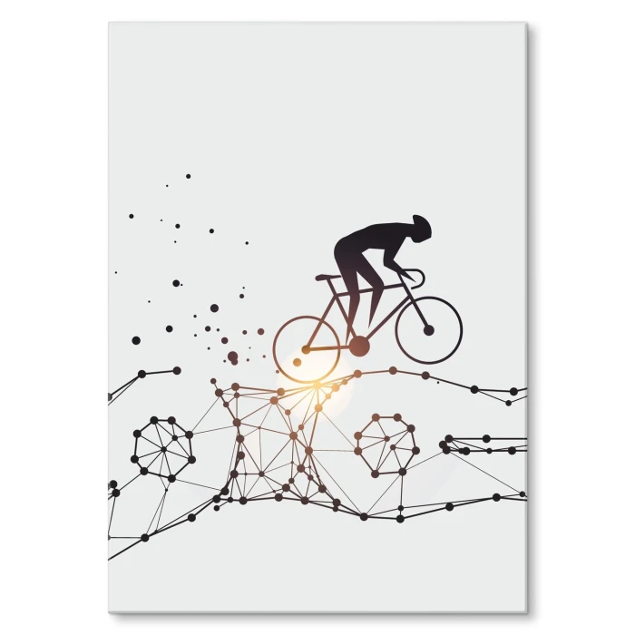 Plakat metalowy Geometryczny rower Prezent