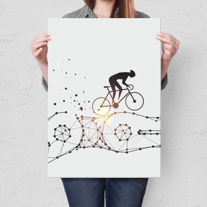 Plakat metalowy Geometryczny rower Prezent