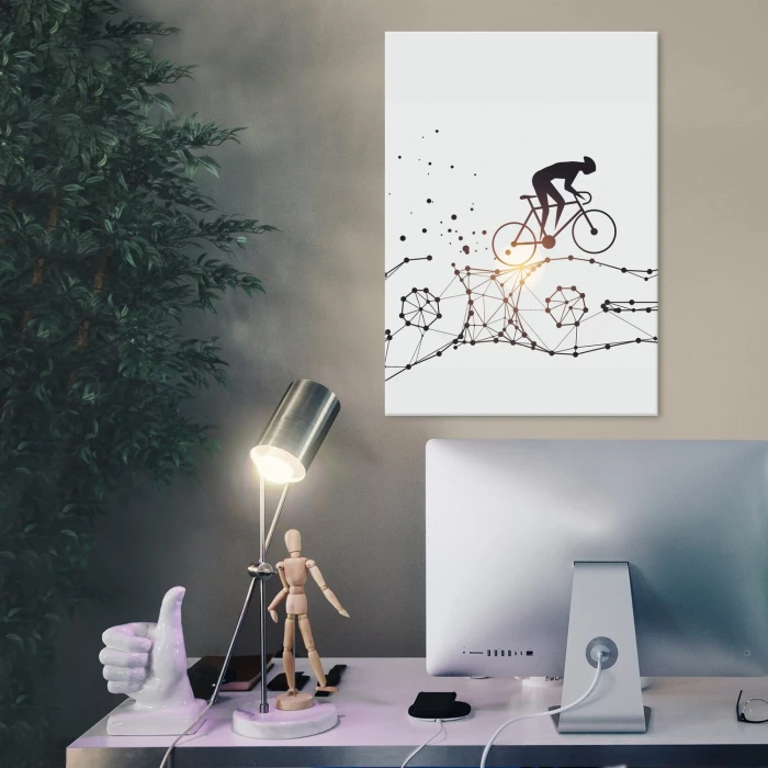 Plakat metalowy Geometryczny rower Prezent